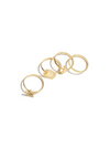 4 PC Textured Rhinestone Star Decor Ring Set