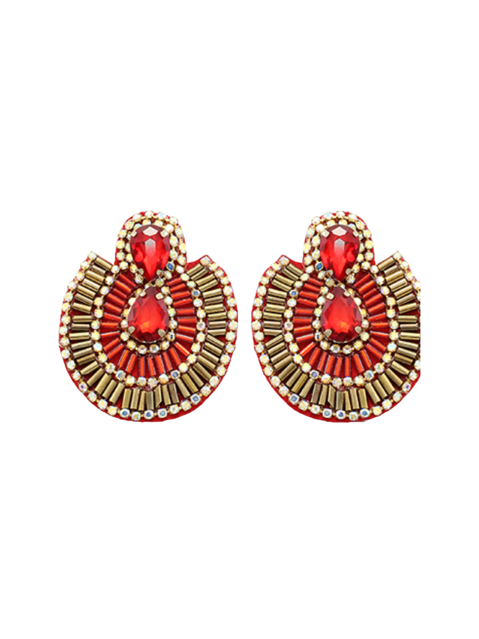 Red Beaded Earrings