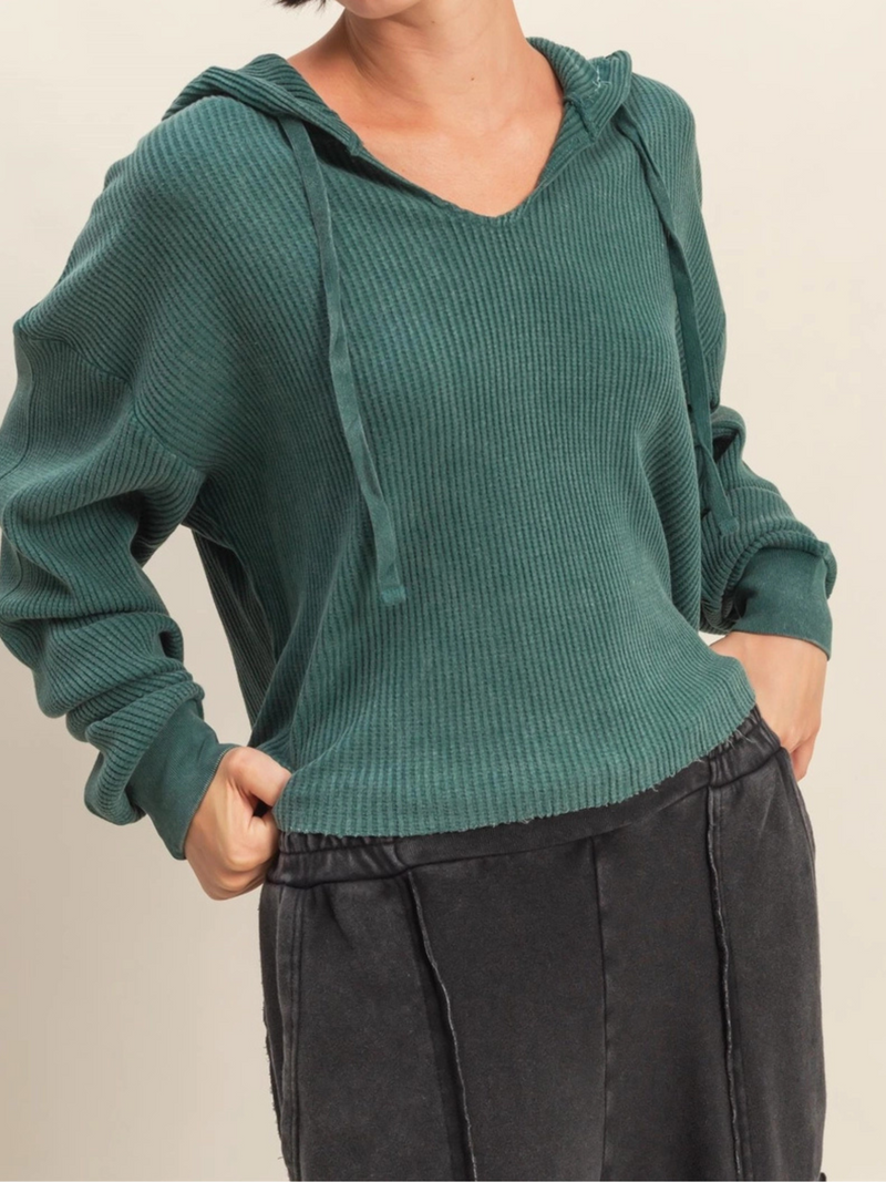 Jordan's Cropped Waffle Hoodie