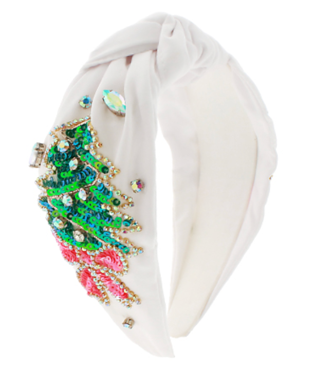 Christmas Jeweled Top Knotted Headband