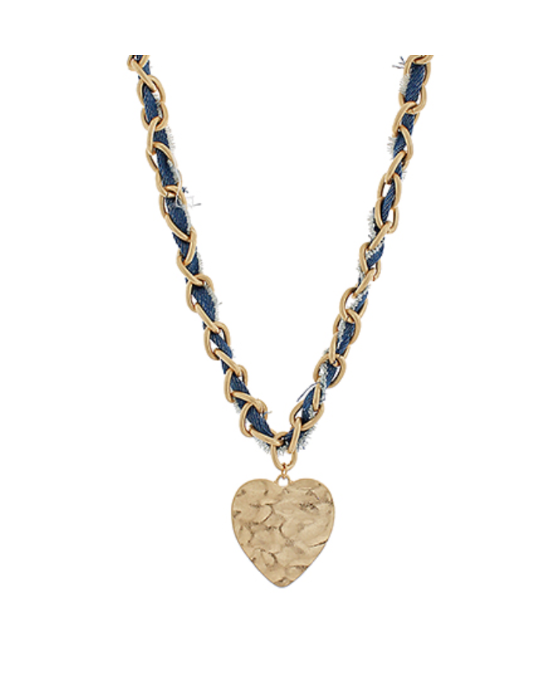 Denim Heart Necklace