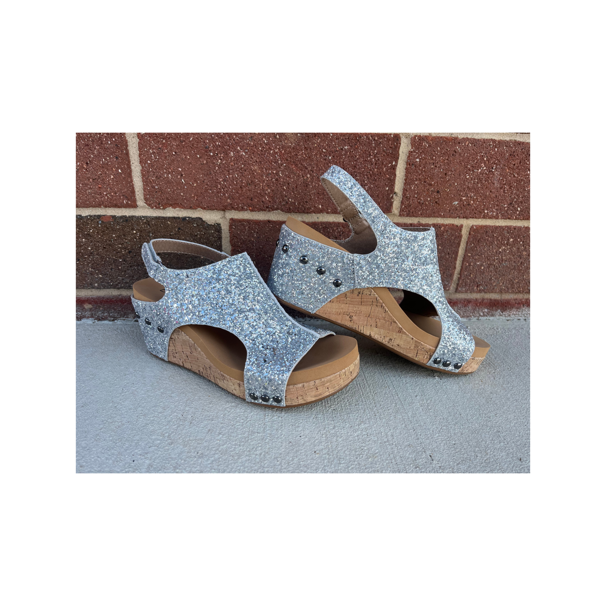 Corky's Carley Silver Glitter Wedges