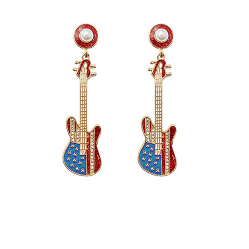 American Guitar Earrings