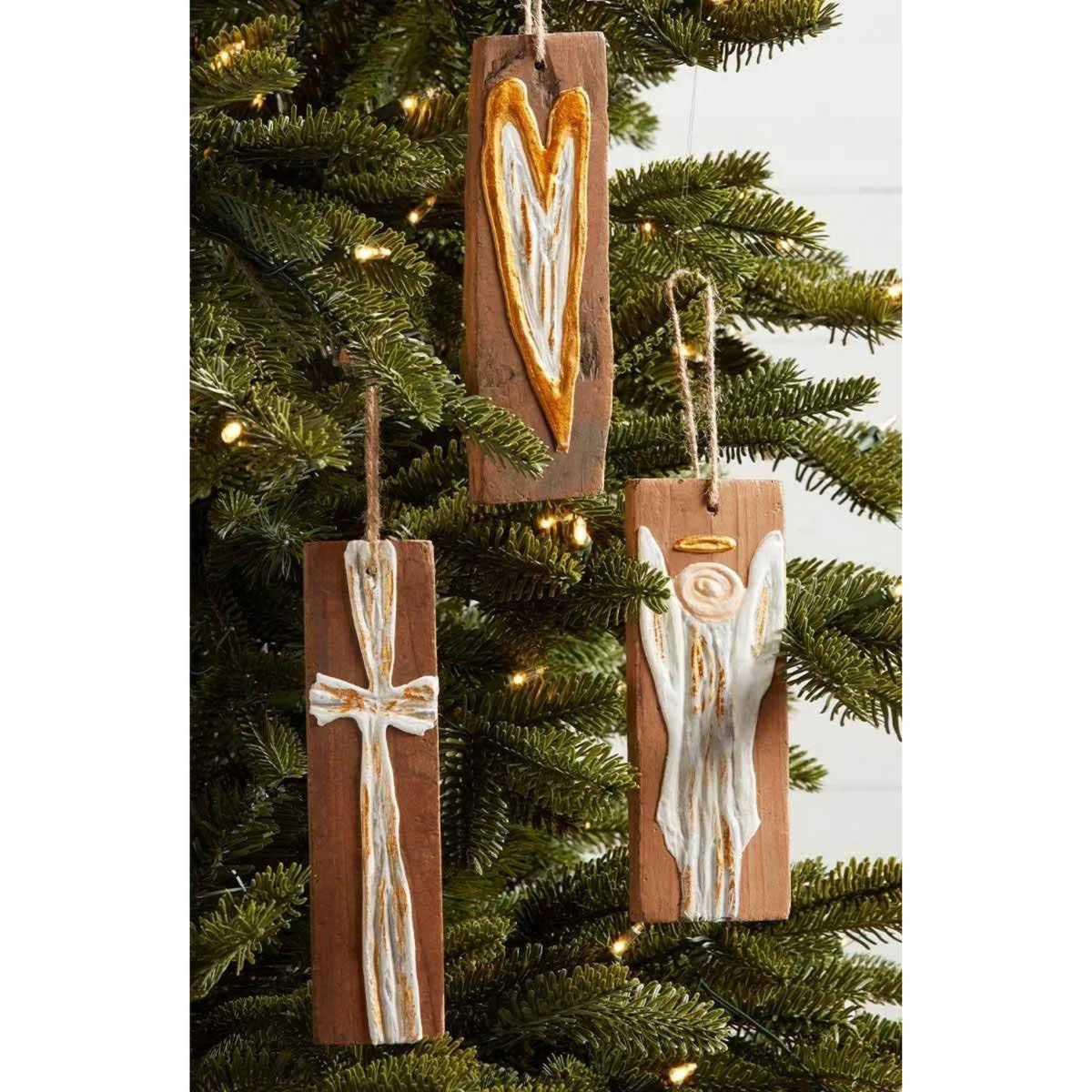 Gold Reclaimed Wood Ornament