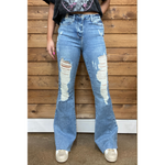 Judy Blue Heavy Distressed Flare Jeans