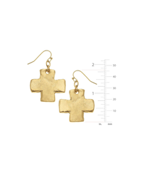 Susan Shaw Gold Cross Earrings