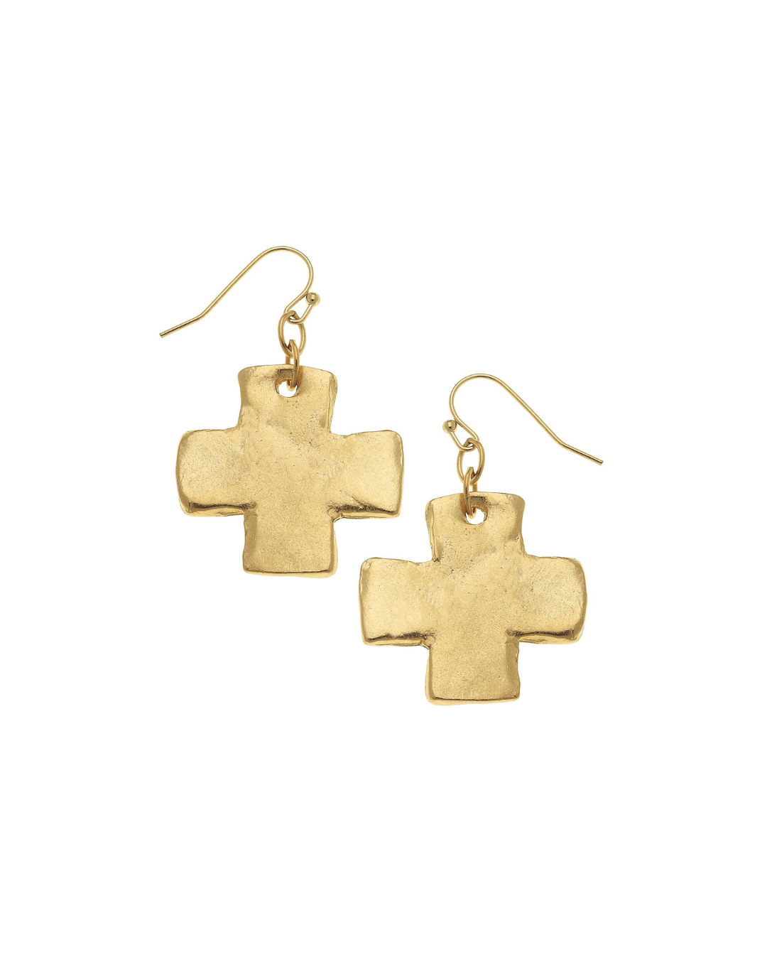 Susan Shaw Gold Cross Earrings