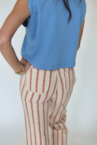 Baseball Stretchy Denim Pants for Women