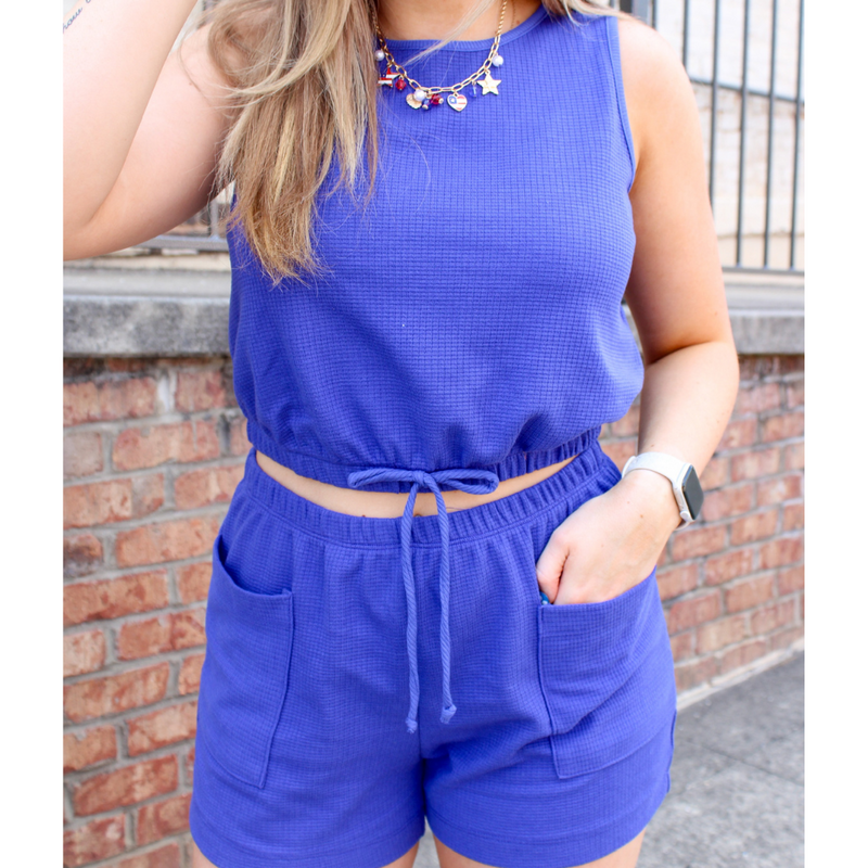 Royal Blue 2 Piece Short Set *FINAL SALE*