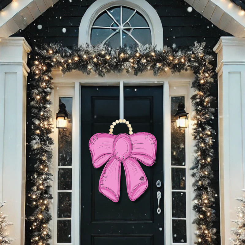 DK Large Pink Bow Door Hanger