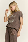 Mineral Washed Leopard Animal Cherry Graphic