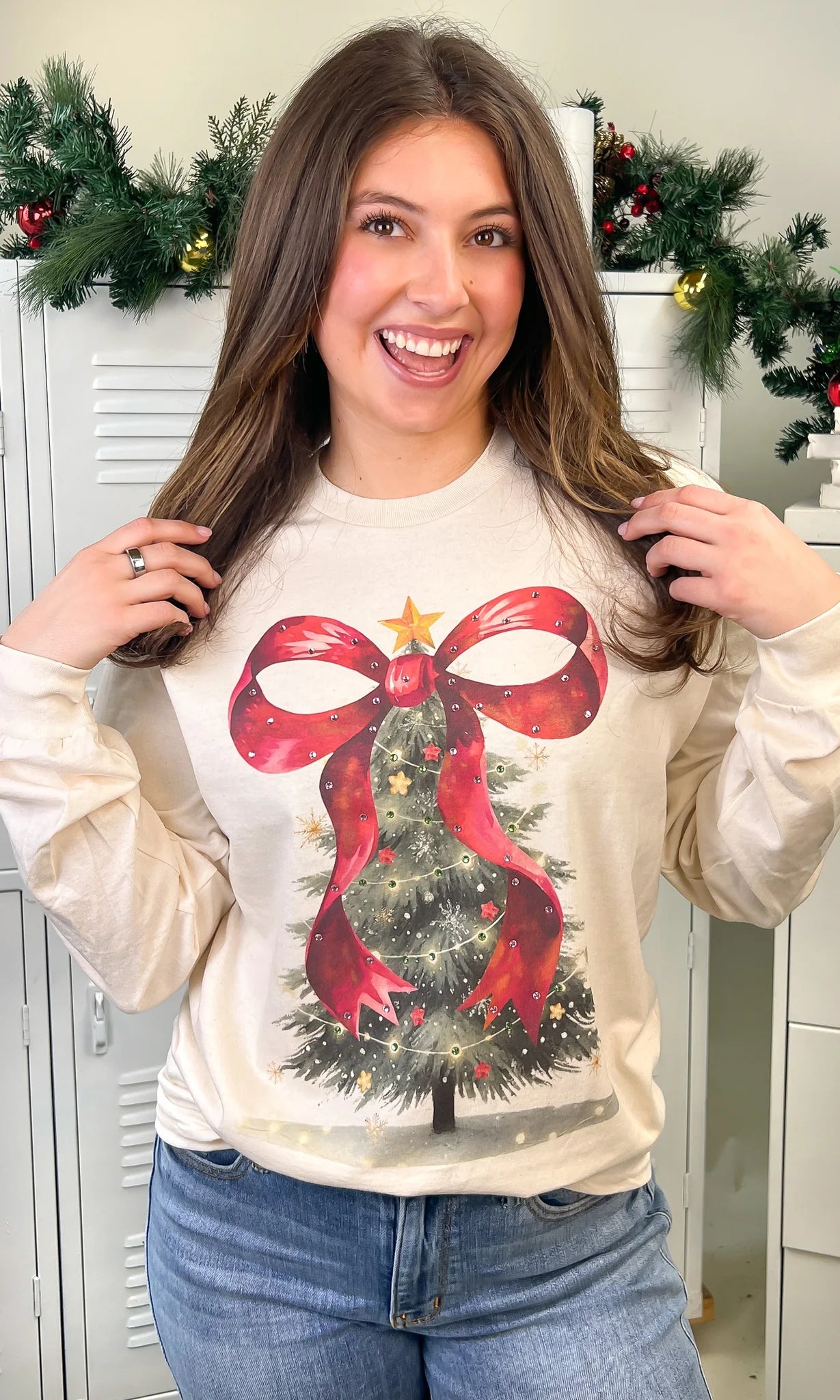 Merry & Bright Bow Sweatshirt