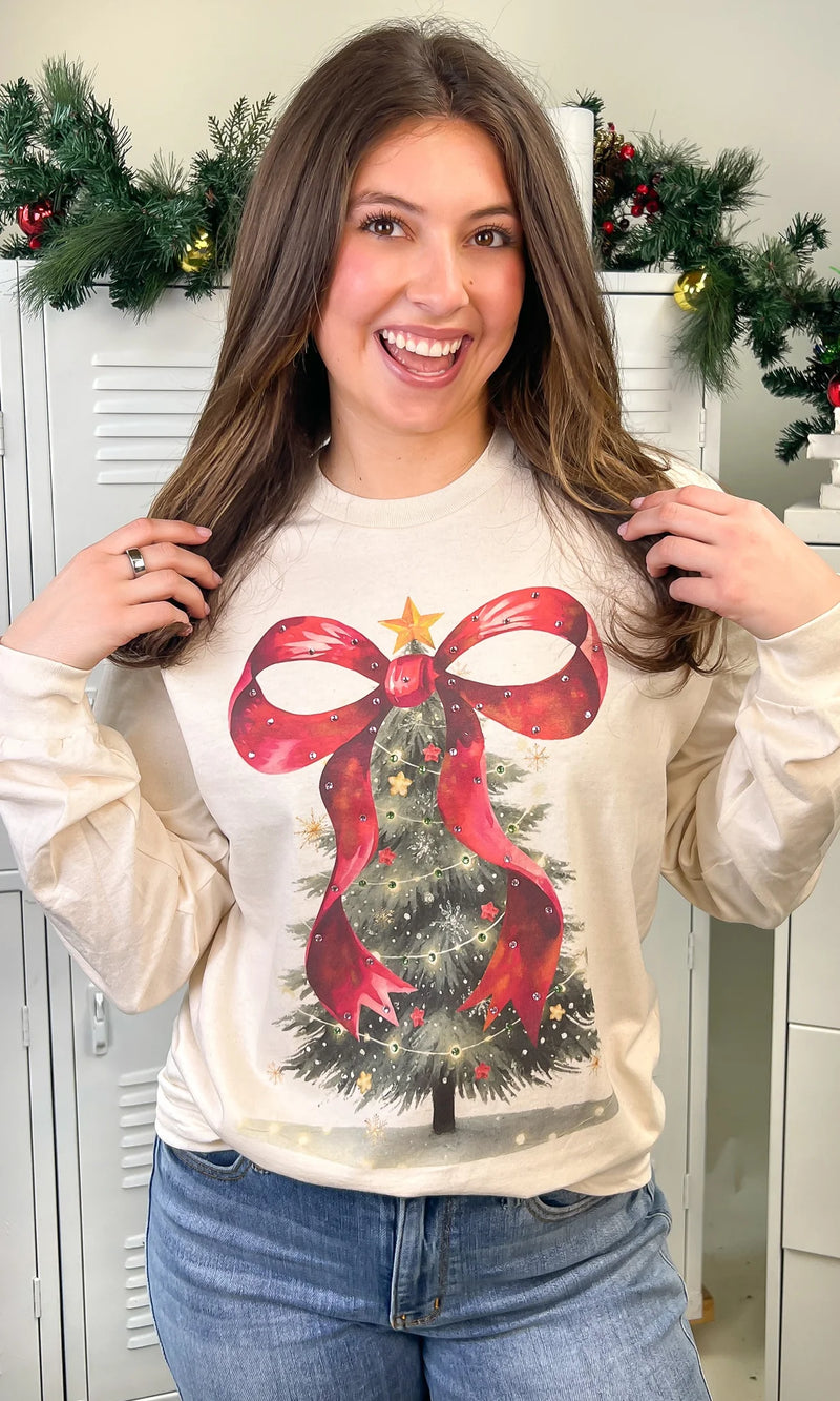 Merry & Bright Bow Sweatshirt