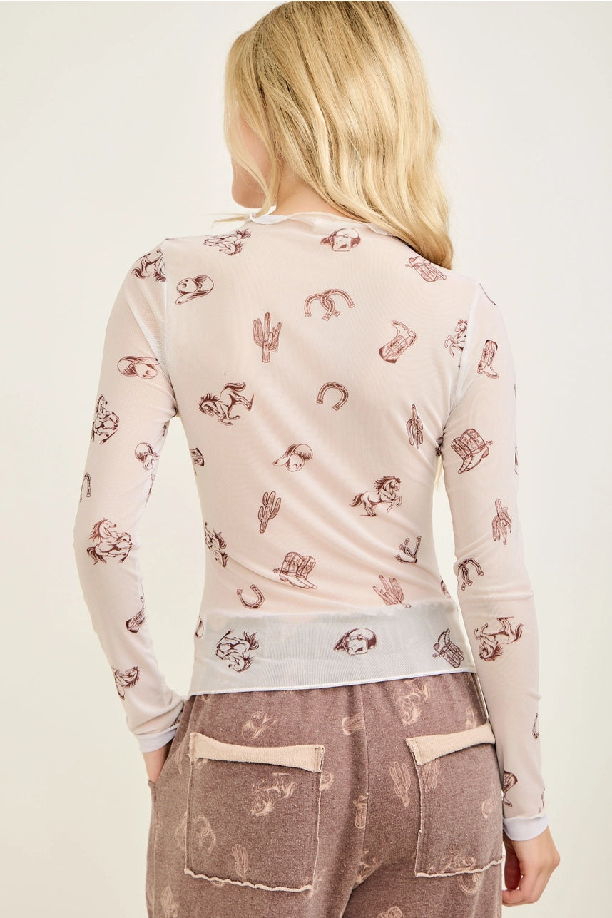 Western Mesh Top by J. Her