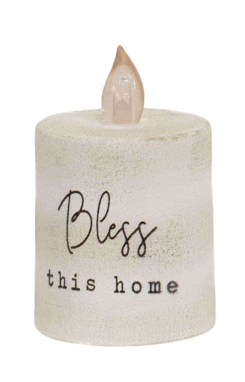 candle/ electric candle/ col house/ bless this home