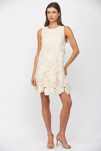 Floral Eyelet Bow-Back Mini Dress