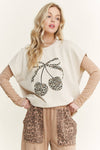 Mineral Washed Leopard Animal Cherry Graphic