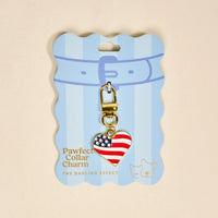 Pawfect Collar Charm–Americana Heart