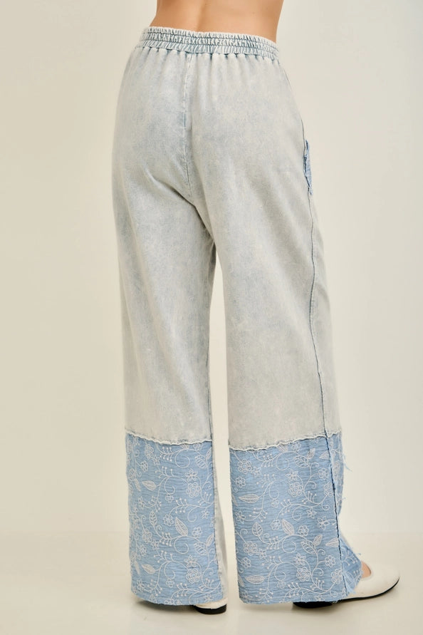 Mineral Washed Floral Denim Tops & Pants *Items Sold Separately