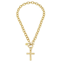 Susan Shaw Classic Cross Toggle Necklace