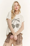 Mineral Washed Leopard Animal Cherry Graphic