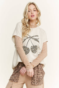 Mineral Washed Leopard Animal Cherry Graphic