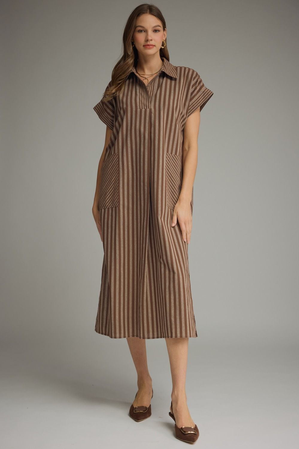 Weekend Stripe Shirt Dress