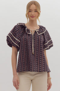 Take A Stroll Ruffled Top by Entro