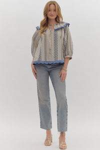 Jill's Floral Scallop Hem Top by Entro