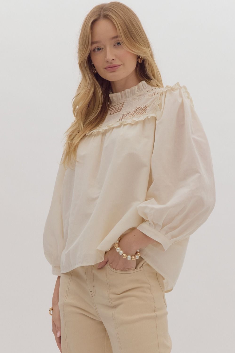 Dressy Ivory Top by Entro