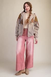 Cozy Star Patch Hoodie Jacket by Easel