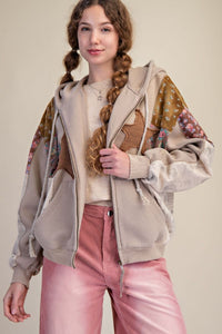 Cozy Star Patch Hoodie Jacket by Easel