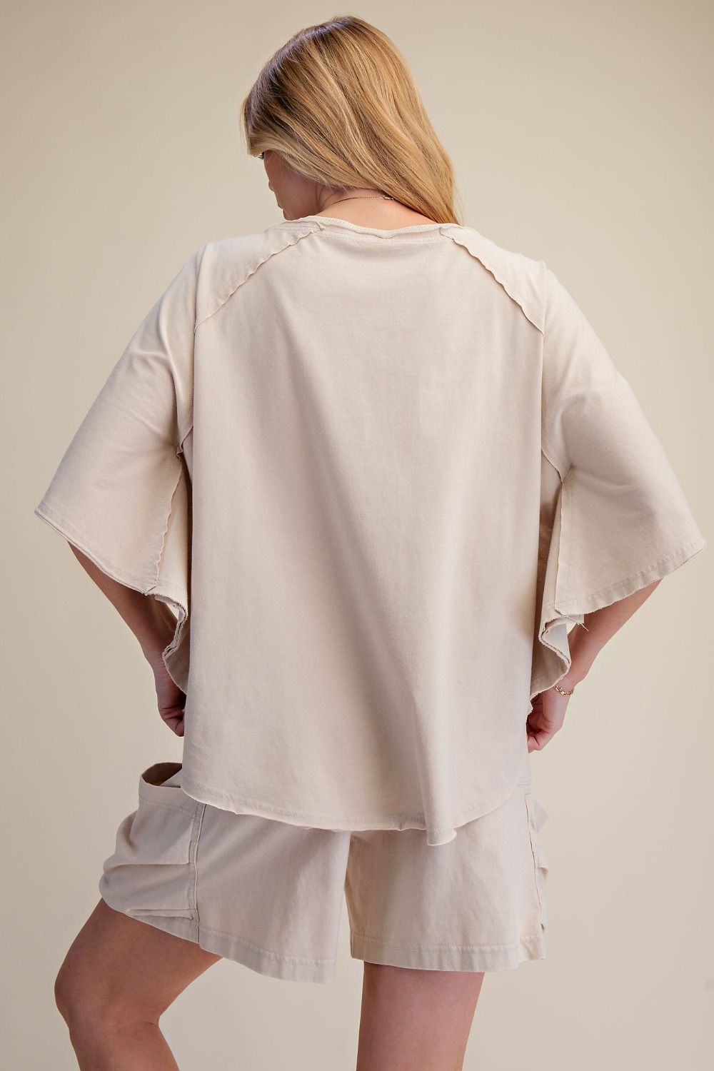 Dolman Sleeve Washed Loose Fit Top