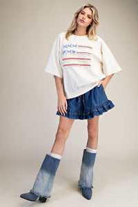 American Flag Washed Terry Pullover