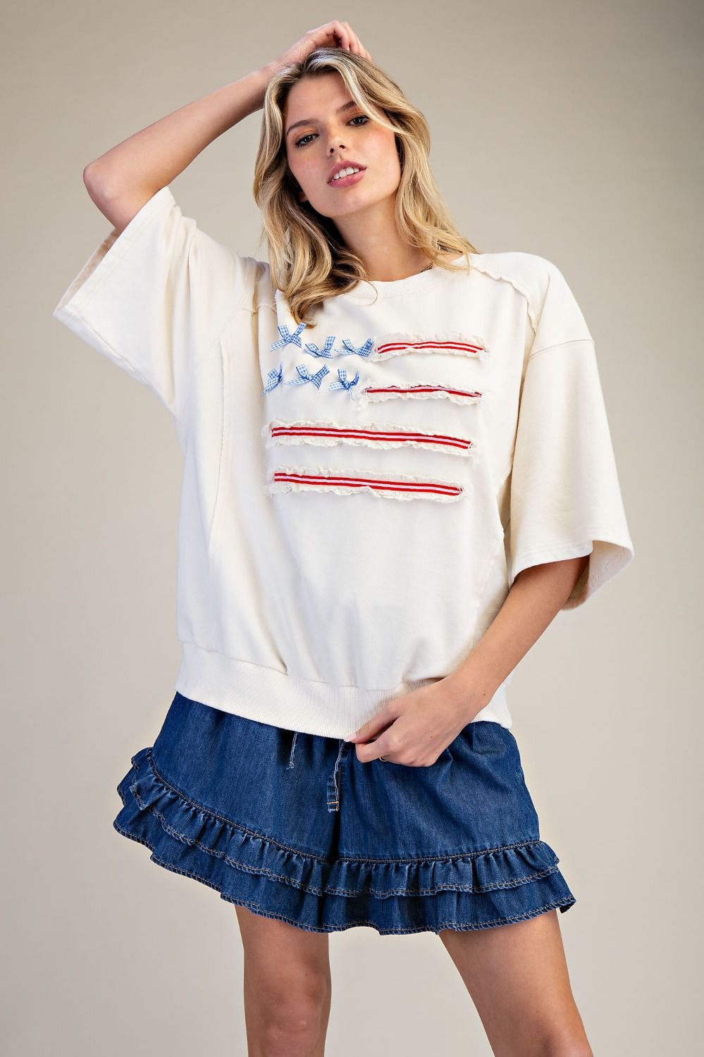 American Flag Washed Terry Pullover
