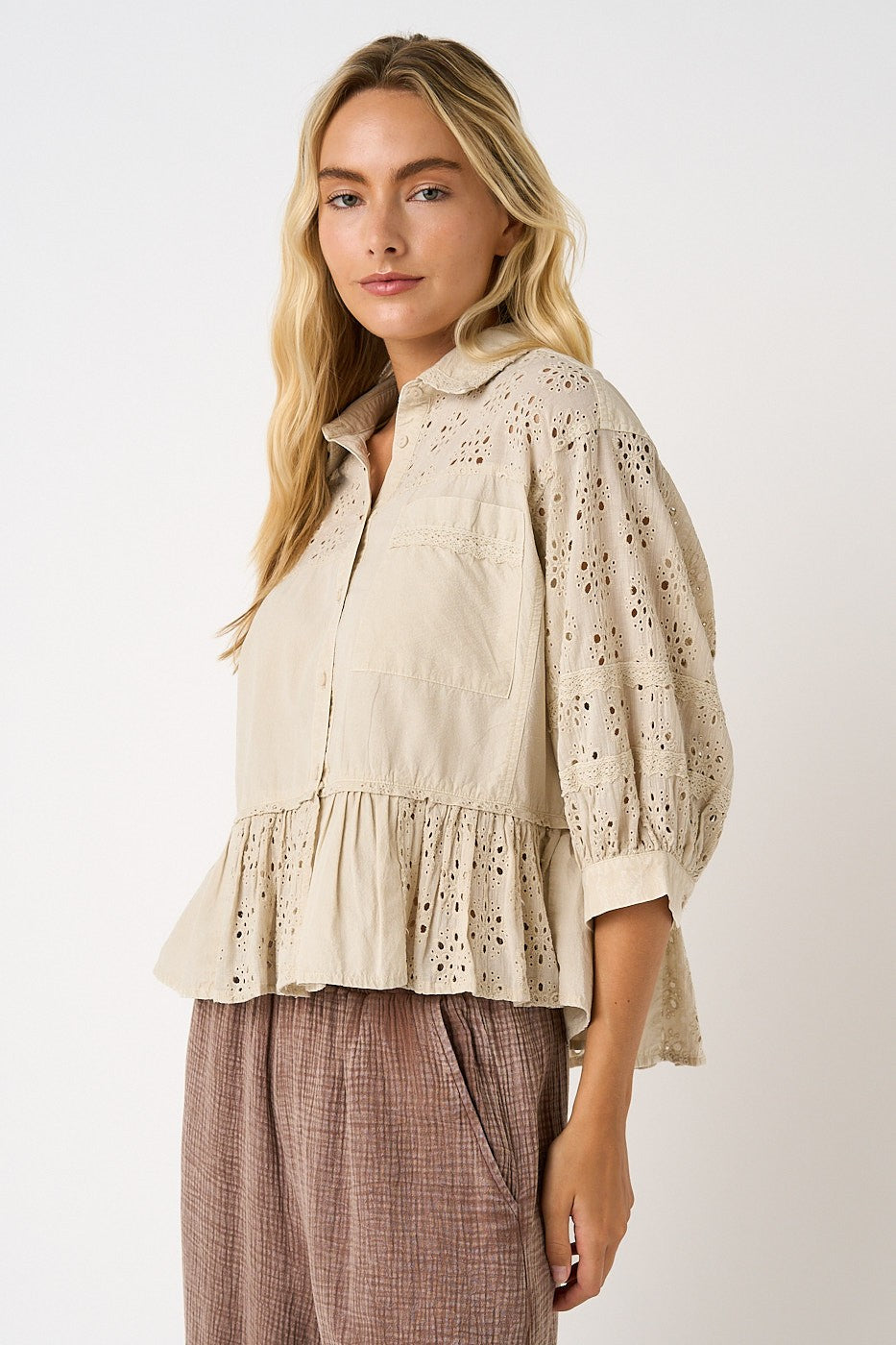 Lacey Love Peplum Blouse