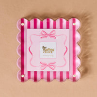 Square Scalloped Acrylic Frame-Sweetheart Stripes