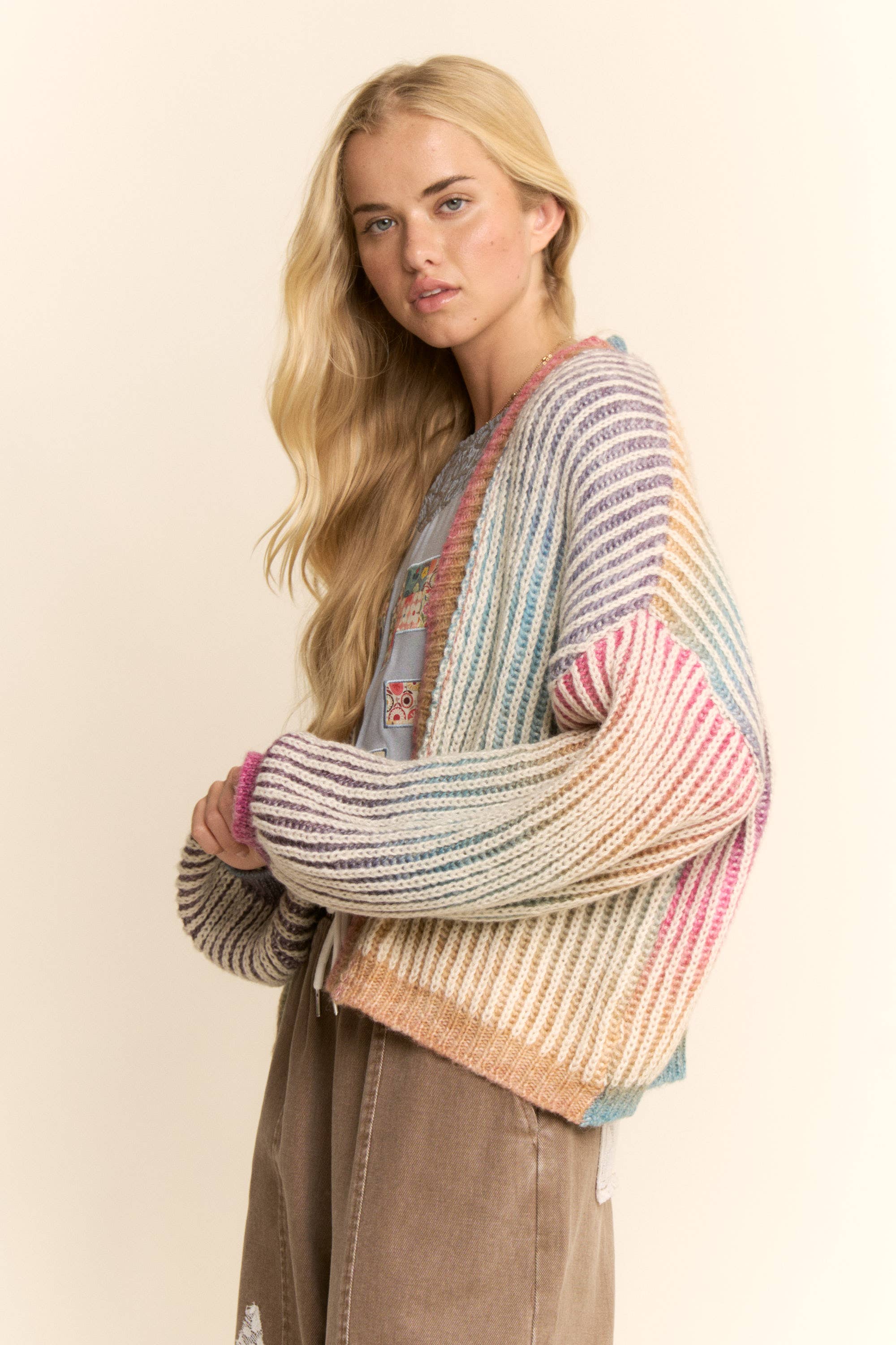 Rainbow Stripe Cardigan