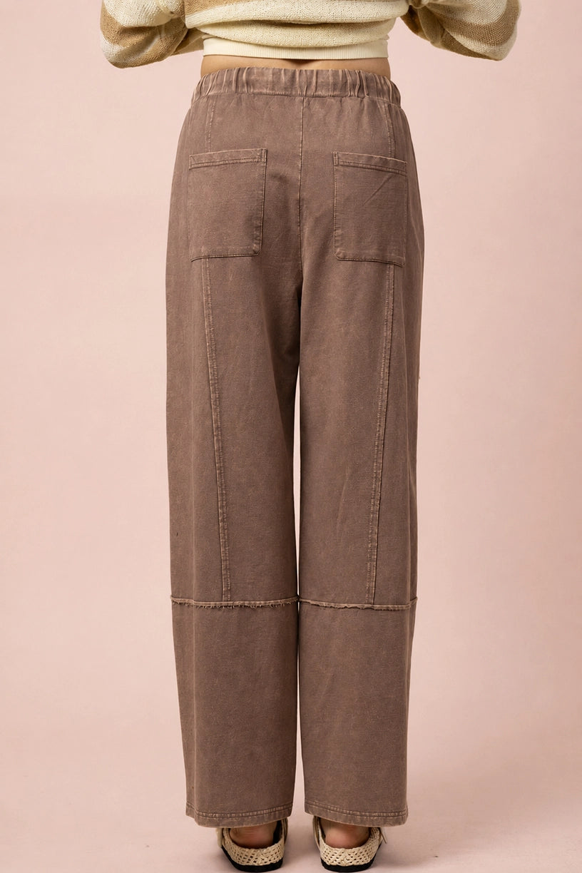 Mineral Washed Wide Leg Pants