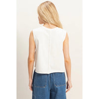 Sleeveless Raw Edge Top