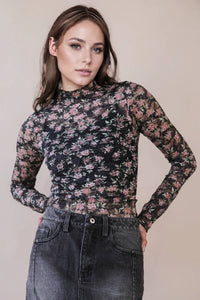 Floral Mesh Top
