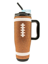 Rhinestone Football Tumbler