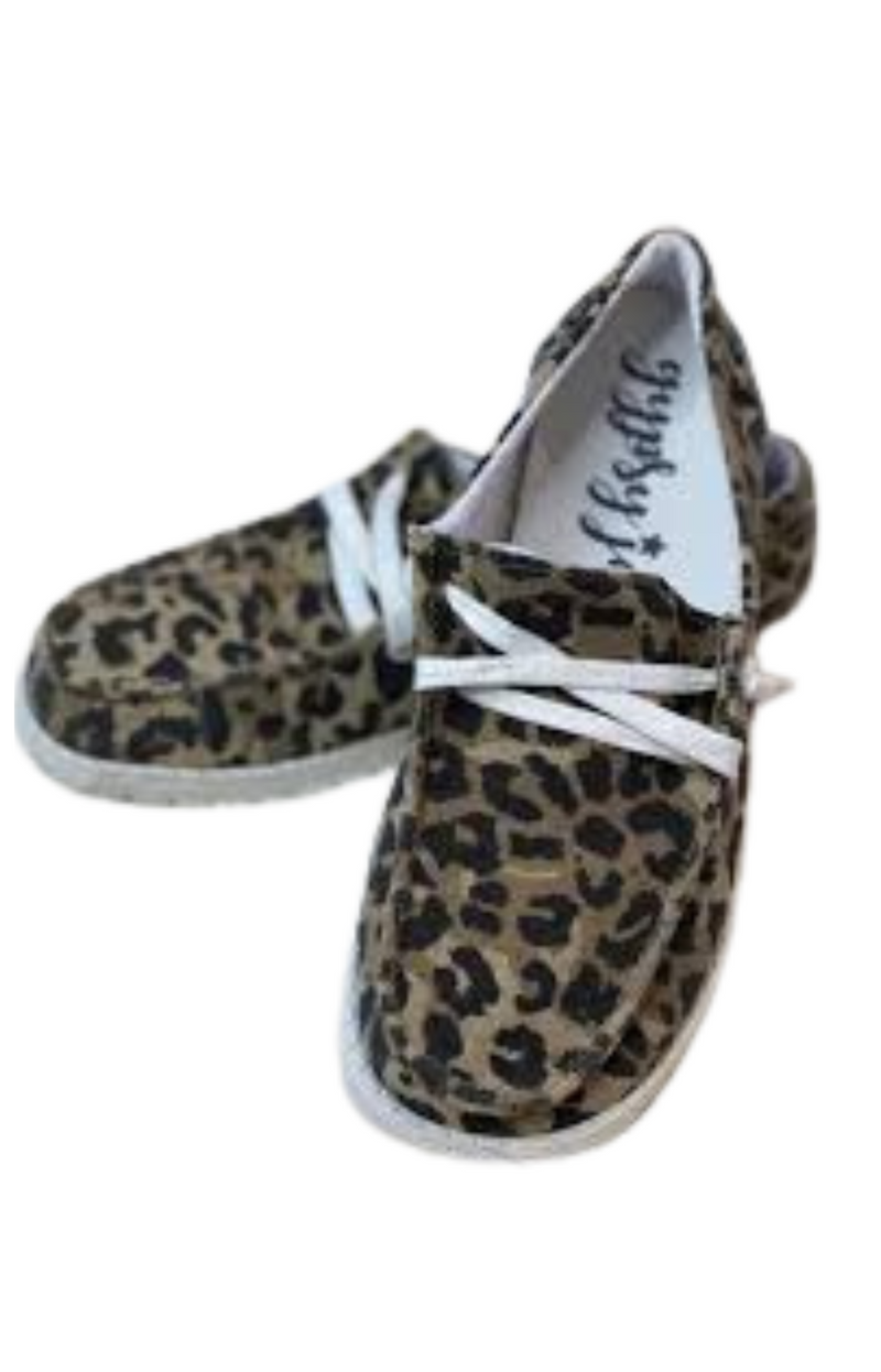 gypsy jazz/ holly leopard/ slip on shoes/ heydude dupes/ size 6