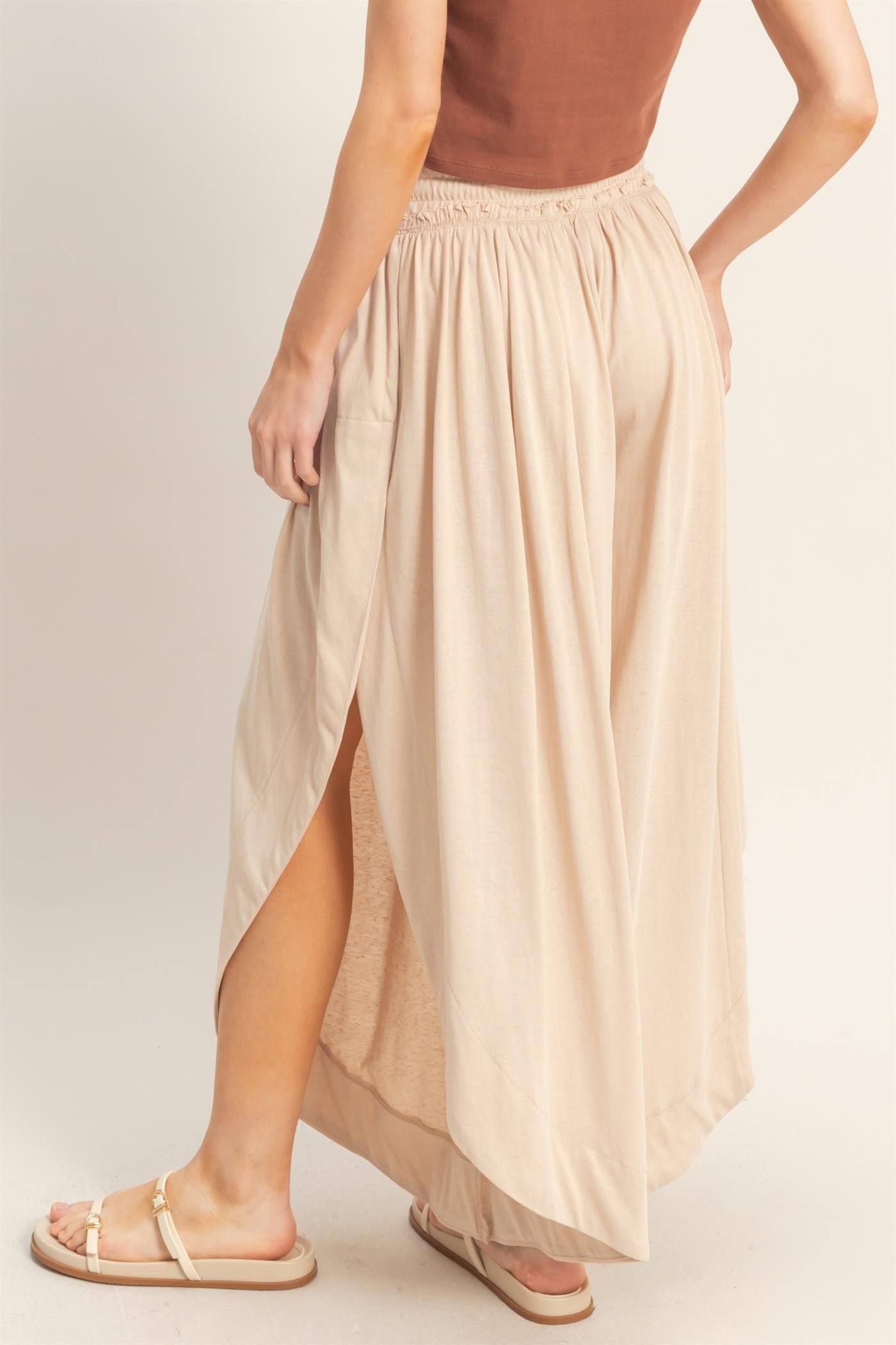 Tulip Hem Wide-leg Pants