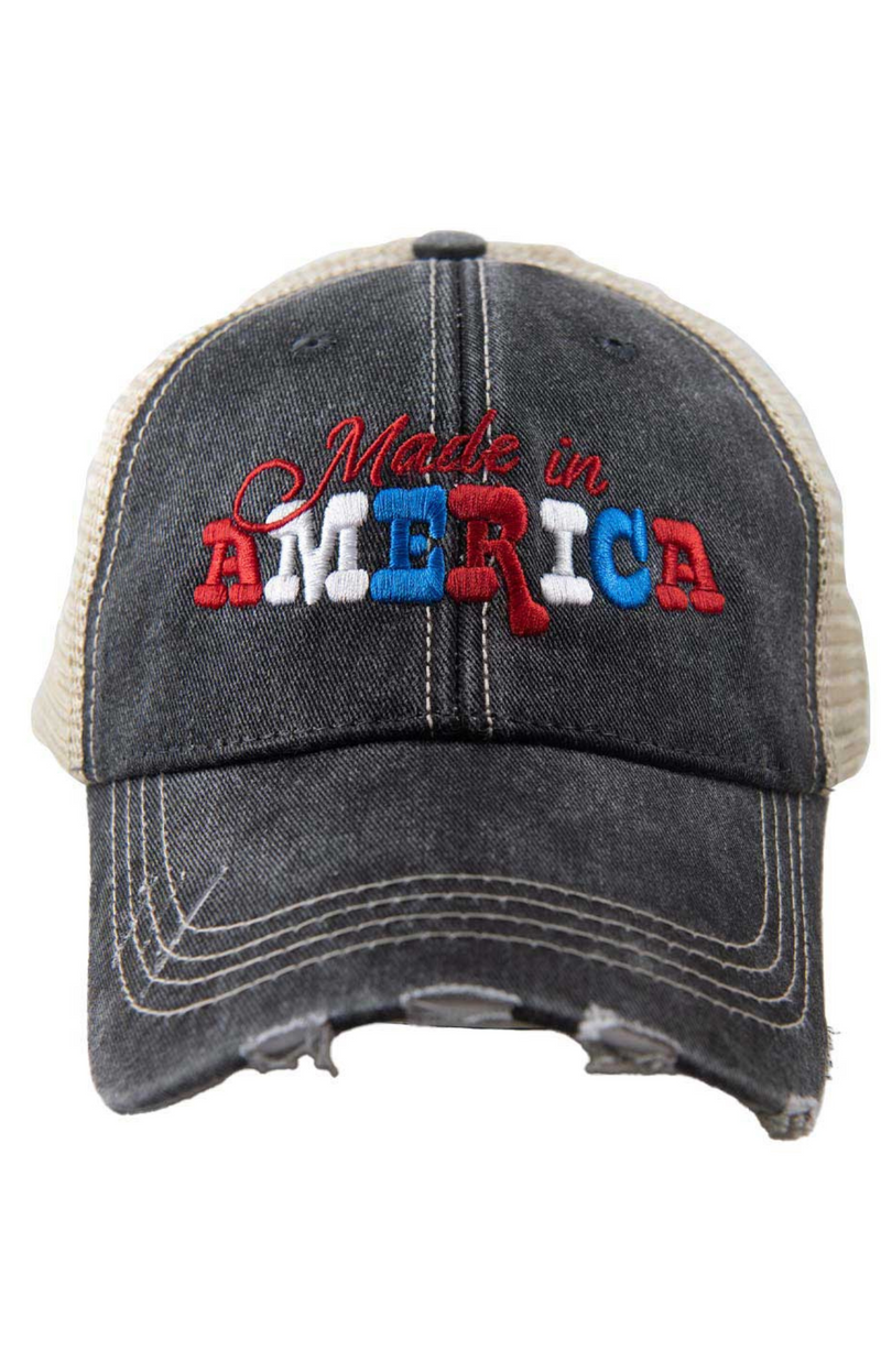 made in america/ katydid/hats/ distressed hats/ baseball hat