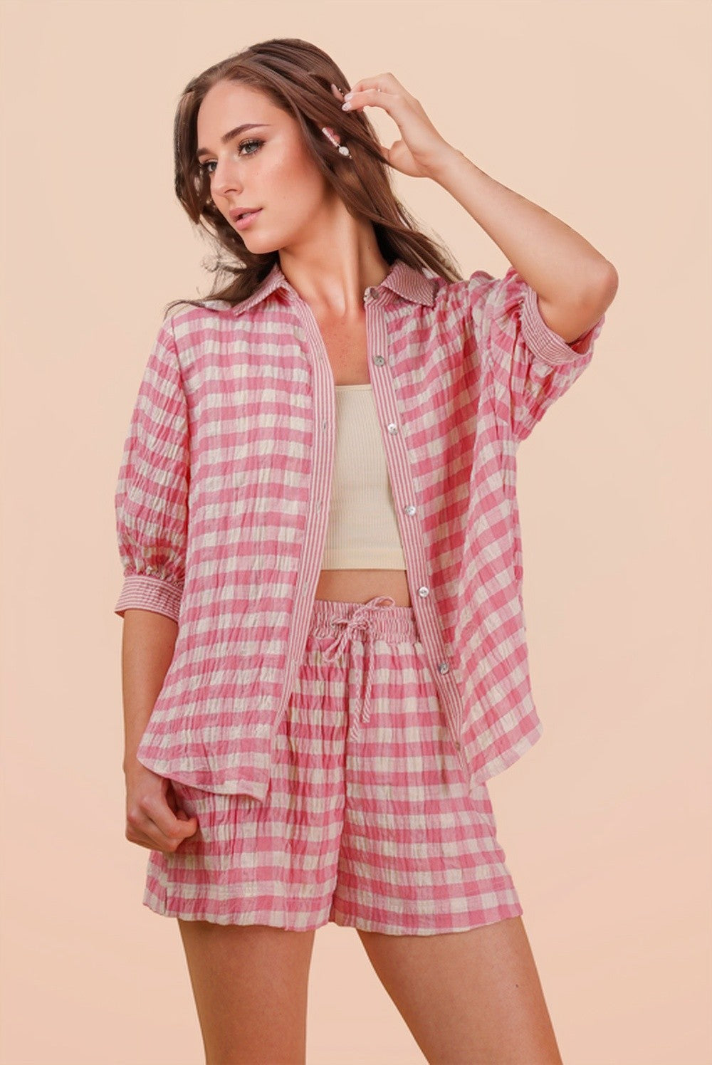 No Ordinary Checkered Short Set