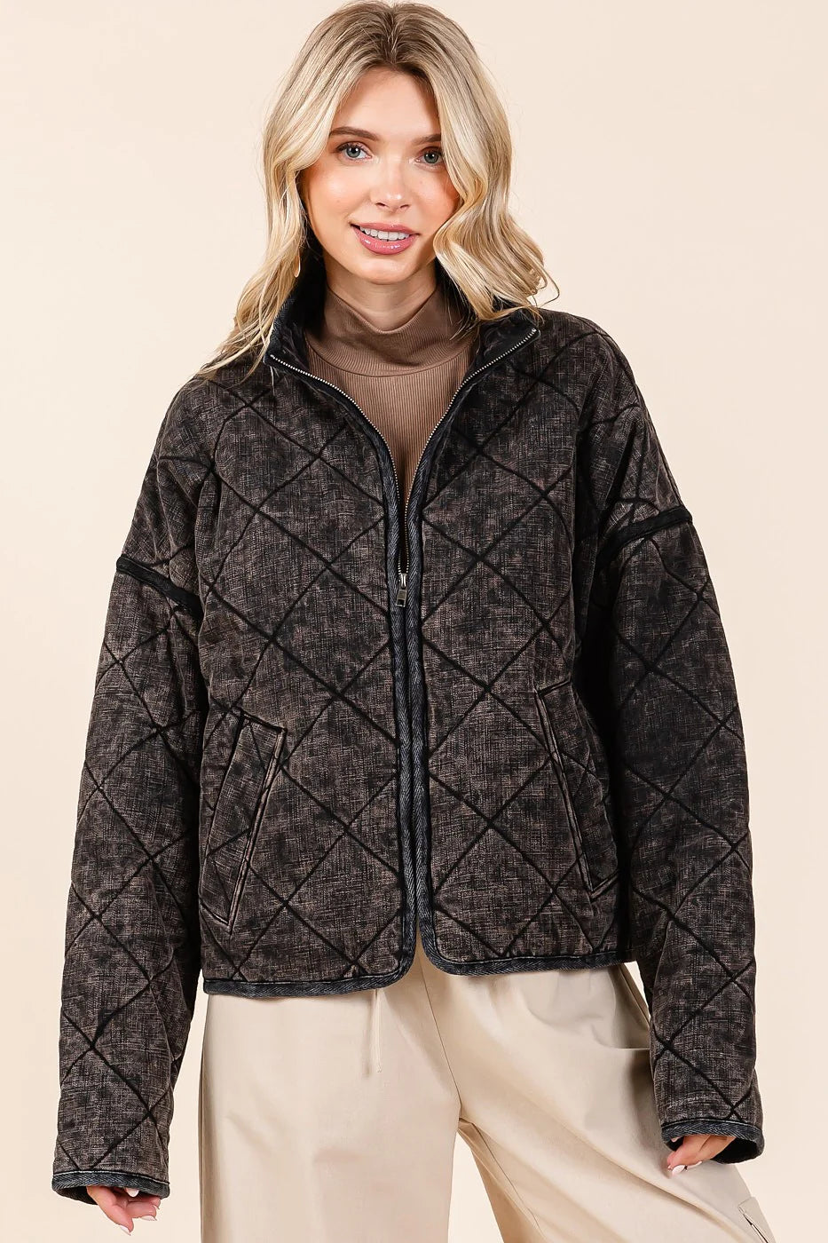 Mineral Washed Quilted Jacket