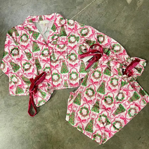 Youth Christmas Bow PJ's by Simply Southern