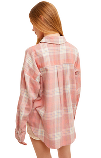 sofie top/plaid/plaid top/ pink plaid/fall/fall top 