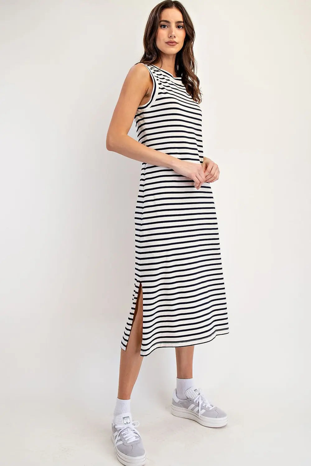 Navy Striped Dress